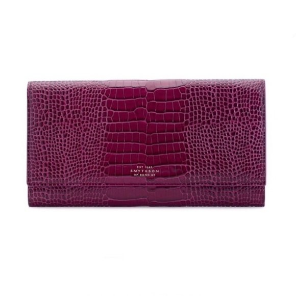 Smythson Bags Nwt Smythson Mara Crocodile Embossed Leather Travel